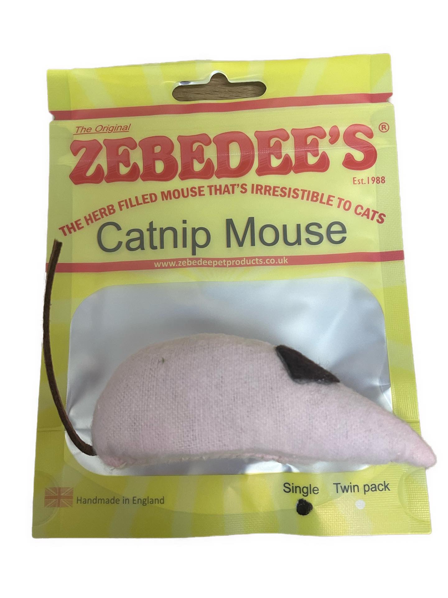 The Original Zebedee's Catnip Mouse Cat Toy