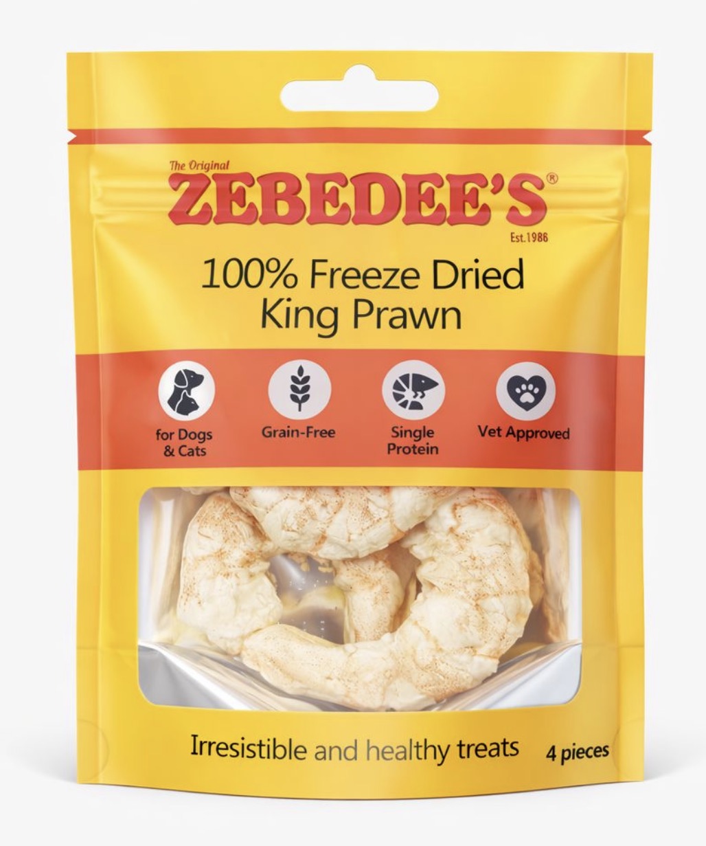 Zebedee Freeze Dried King Prawn Treats For Cats 4 pcs