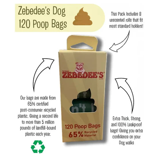 Zebedee's 65% Recycled Poop Bags